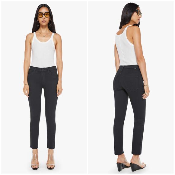 Mother The Mid Rise Dazzler Ankle Not Guilty Black Wash - Picture 1 of 11